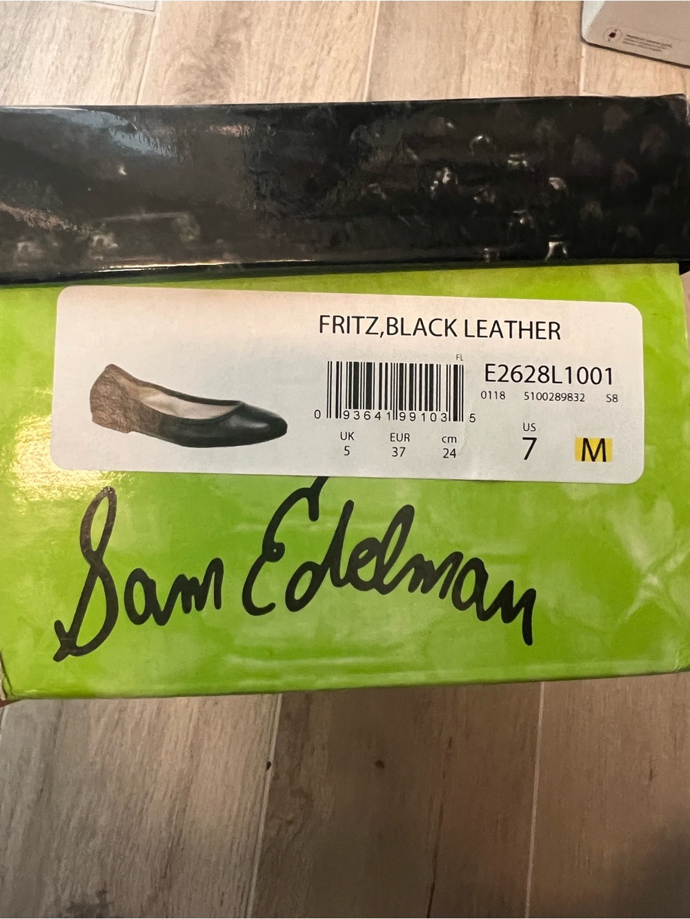 Sam Edelman Black Leather Fritz Women's Ballet Flat - Picture 2 of 4